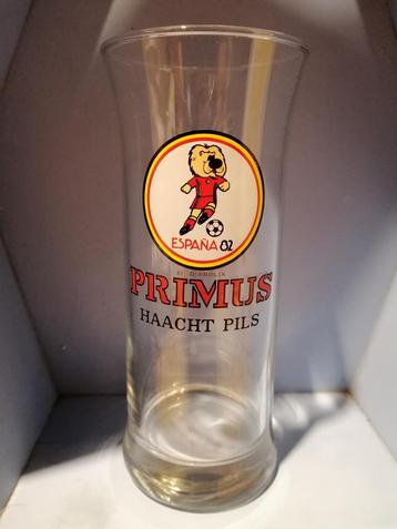 Bierglas Primus Haacht Rode Duivels Espana 1982, Ophalen of Verzenden, Zo goed als nieuw