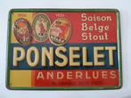 reclamebord no emaille bord retro vintage bier PONSELET, Reclamebord, Ophalen of Verzenden