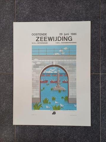 Zeewijding oostende 10 kunstaffiches beschikbaar voor biedingen