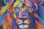 grande peinture à l'huile pop art lion (75x115cm), Antiquités & Art, Enlèvement ou Envoi