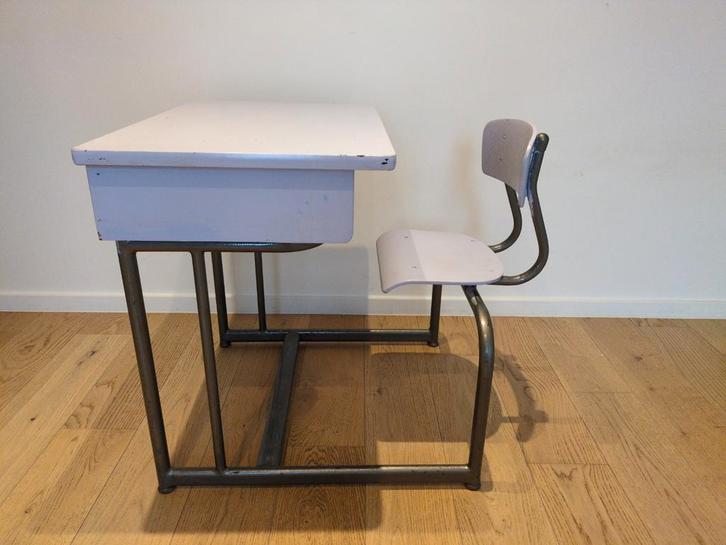 retro schoolbank kind, Huis en Inrichting, Bureaus, Gebruikt, Bureau, Ophalen