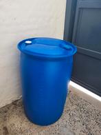 Blauwe plastic trommel van 220 l, Ophalen, Zo goed als nieuw