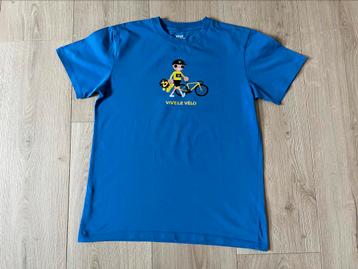 Blauwe t-shirt Vive le vélo maat 12-14 jaar beschikbaar voor biedingen