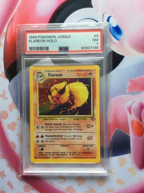 Pokémon Flareon Jungle Holo PSA 7 WOTC 1999, Hobby & Loisirs créatifs, Jeux de cartes à collectionner | Pokémon, Comme neuf, Cartes en vrac