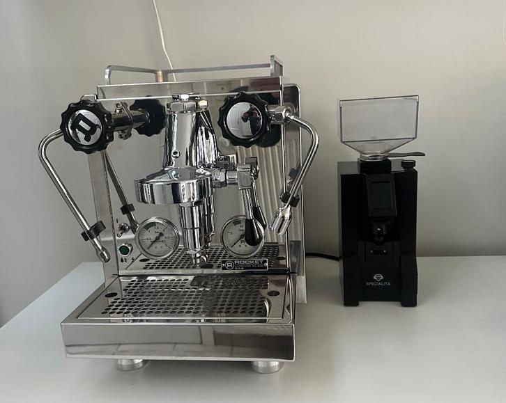 Rocket R58 espressomachine + Eureka grinder, Elektronische apparatuur, Koffiezetapparaten, Gebruikt, Koffiebonen, Espresso apparaat