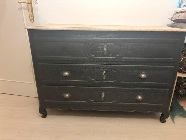 Mooie vintage commode – volledig opgeknapt, Huis en Inrichting, Kasten | Ladekasten, Gebruikt, Minder dan 100 cm, 100 tot 150 cm