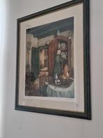 grote gekleurde ETS van Albert GEUDENS, Antiek en Kunst, Kunst | Etsen en Gravures, Ophalen of Verzenden