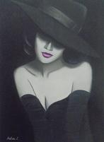 peinture à l'huile lèvres violettes (60x80 cm), Enlèvement ou Envoi