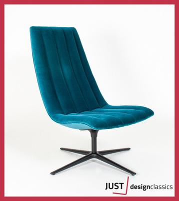 Walter Knoll Healey Lounge Chair Blauw Fluweel