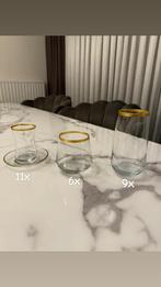 Elegante glazen set met gouden rand – 26 stuks, Verzamelen, Ophalen, Gebruikt, Overige typen
