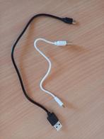 nieuw 2 dezelfde micro usb oplaadkabel zwart 31cm/ wit 22cm, Telecommunicatie, Autoladers, Ophalen of Verzenden, Nieuw