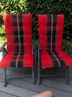 2 TUINSTOELEN MET KUSSENS, Tuin en Terras, Tuinstoelen, Ophalen, Gebruikt, Metaal, Verstelbaar