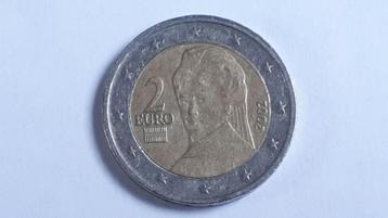 Zeldzame munt €  2,00 Oostenrijk 2002 Bertha Von Suttner, Postzegels en Munten, Ophalen of Verzenden, Oostenrijk, 2 euro, Losse munt