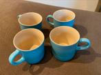 4 tasses turquoises Le Creuset 200 ml, Huis en Inrichting, Keuken | Servies, Ophalen of Verzenden, Zo goed als nieuw, Kop(pen) en/of Schotel(s)