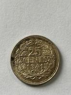 25 cents Wilhelmina Nederland 1941 / zilver, Zilver, 25 cent, Ophalen of Verzenden, Koningin Wilhelmina