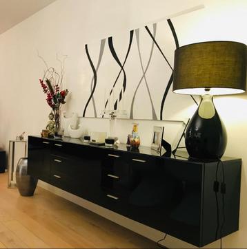 Design Dressoir zwart glans beschikbaar voor biedingen