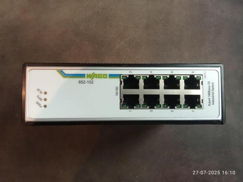 Industrial Switch 8 ports 100Base-TX zwart, Computers en Software, Netwerk switches, Zo goed als nieuw, Ophalen of Verzenden