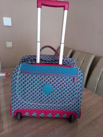  Trolley/Cartable Kipling Bleu avec motif +++++ impecc beschikbaar voor biedingen