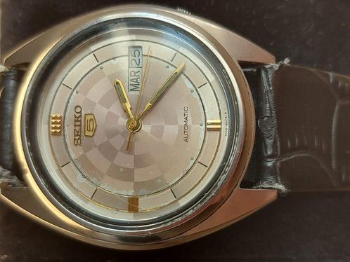 Seiko automaat Model „CHESS”, Handtassen en Accessoires, Horloges | Heren, Gebruikt, Polshorloge, Seiko, Staal, Leer, Ophalen of Verzenden