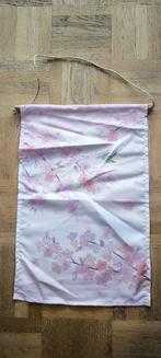 Petit fanion japonais "noren" fleurs, Ophalen, Nieuw
