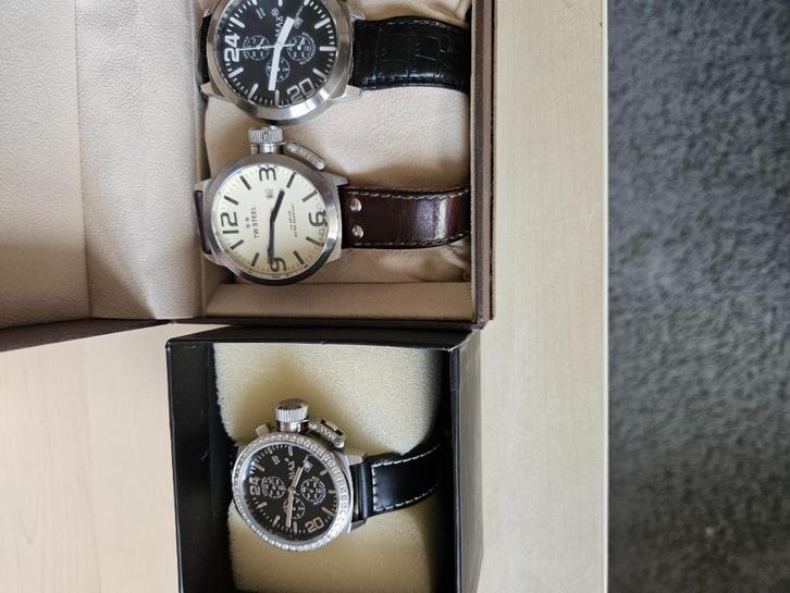 Vintage horloge, Handtassen en Accessoires, Horloges | Heren, Gebruikt, Polshorloge, Overige merken, Staal, Leer, Ophalen of Verzenden