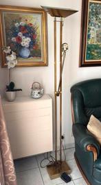 Lampadaire laiton brossé, Maison & Meubles, Enlèvement, Comme neuf