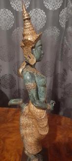 bronze danseuse Déesse Thailandaise mi nue, Antiquités & Art, Enlèvement ou Envoi, Bronze