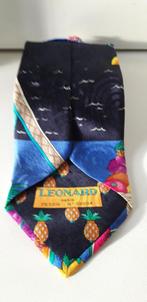 LEONARD multicolor zijden genummerde stropdas Vintage, Ophalen of Verzenden, Zo goed als nieuw