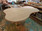 Tafelblad (salon) massieve eik organische vorm & afgerond, Huis en Inrichting, Tafels | Statafels, Ophalen of Verzenden, Zo goed als nieuw