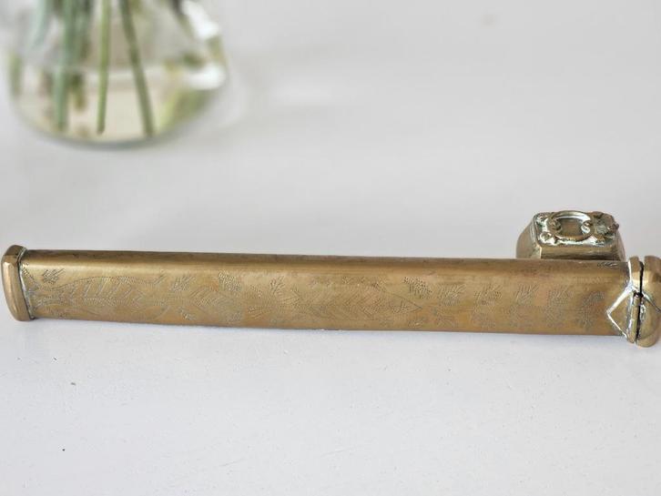 Prachtige Antieke reisInktpot met pennenhouder uit Ottoman ., Antiek en Kunst, Antiek | Woonaccessoires, Ophalen of Verzenden