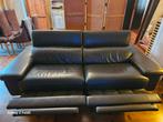 Lederen bank met 2 elektrische zitbanken., Huis en Inrichting, Zetels | Zetels, Ophalen, Gebruikt, Leer