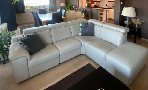 Design hoeksalon in Italiaans leder., Huis en Inrichting, Zetels | Complete zithoeken, Zo goed als nieuw, Ophalen