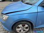 SKODA FABIA 3 BLAUW LQ5X links voorscherm 2014-2021, Ophalen of Verzenden, Gebruikt, Skoda, Spatbord