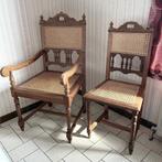 2 stoelen in eik met rotan. Stoelen voor een echtpaar, Antiek en Kunst, Ophalen