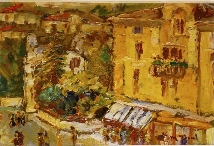 Maurice Paul (1889-1965)???: Zuiders stadszicht (48 x 39 cm), Antiquités & Art, Art | Peinture | Classique, Enlèvement ou Envoi