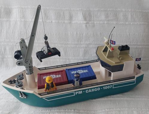 Playmobil 5253 - Vrachtschip met laadkraan, Kinderen en Baby's, Speelgoed | Playmobil, Gebruikt, Complete set, Ophalen of Verzenden