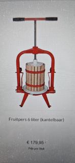 Wijnpers/fruitpers 6 Liter, Ophalen, Nieuw