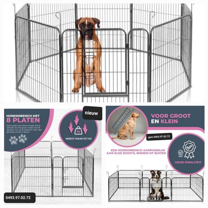hondenren nieuw in verschillende maten beschikbaar, Animaux & Accessoires, Caisses pour chiens, Neuf, Enlèvement