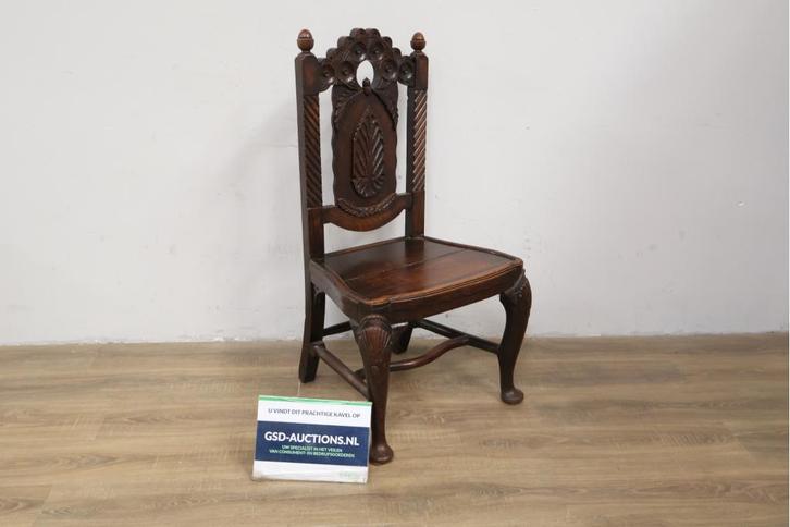 Antiek Houten Engelse Troonstoel, Antiek en Kunst, Antiek | Overige Antiek