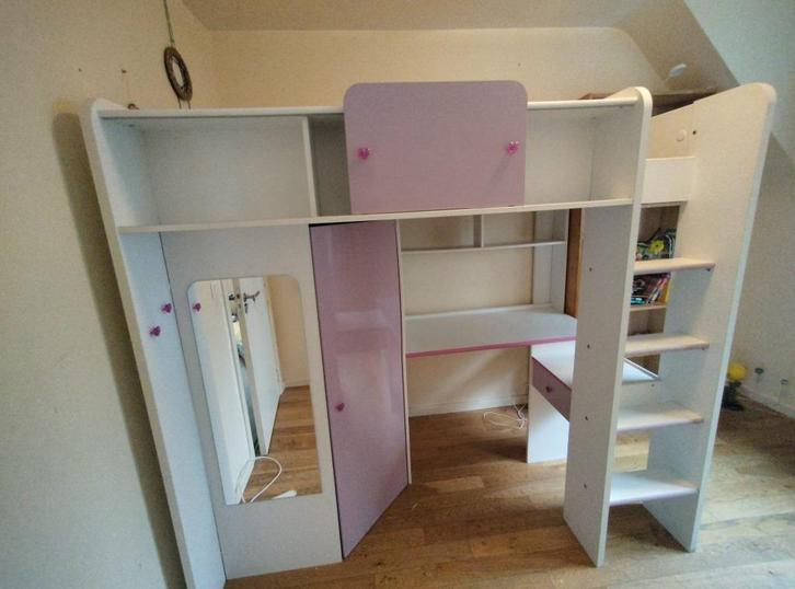 Chambre d'enfant avec lit mezzanine avec placard et bureau, Enfants & Bébés, Chambre d'enfant | Lits superposés & Lits mezzanines