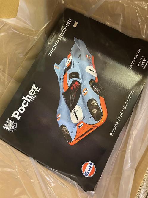 POCHER 1:8 scale HK118 Porsche 917K - Gulf Edition, Hobby en Vrije tijd, Modelbouw | Auto's en Voertuigen, Nieuw, Auto, Groter dan 1:32