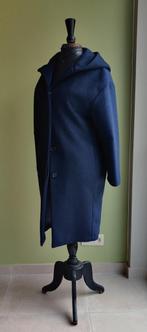 Manteau Sarandi bleu foncé capuche fixe laine - polyester, Enlèvement