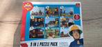 9 in 1 puzzel Brandweerman Sam, Kinderen en Baby's, Ophalen of Verzenden, 10 tot 50 stukjes, Gebruikt