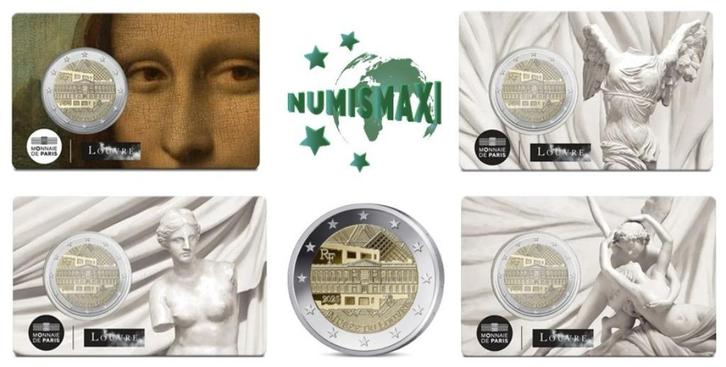 4x Coincard 2 euros France 2025 Musée du Louvre, Timbres & Monnaies, Monnaies | Europe | Monnaies euro, 2 euros, France, Enlèvement ou Envoi