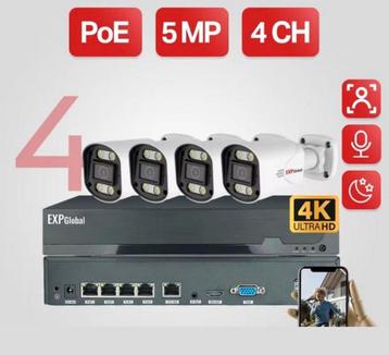 Compleet set Camerasysteem 4K UHD poE camera nachtzicht AI beschikbaar voor biedingen