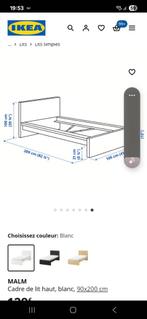 Lit malm 90x200, Ophalen, Gebruikt, 90 cm, Eenpersoons