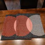 Twee oranje decoratieve kussenslopen 50 cm x 50 cm, Huis en Inrichting, Ophalen of Verzenden, Zo goed als nieuw, Oranje