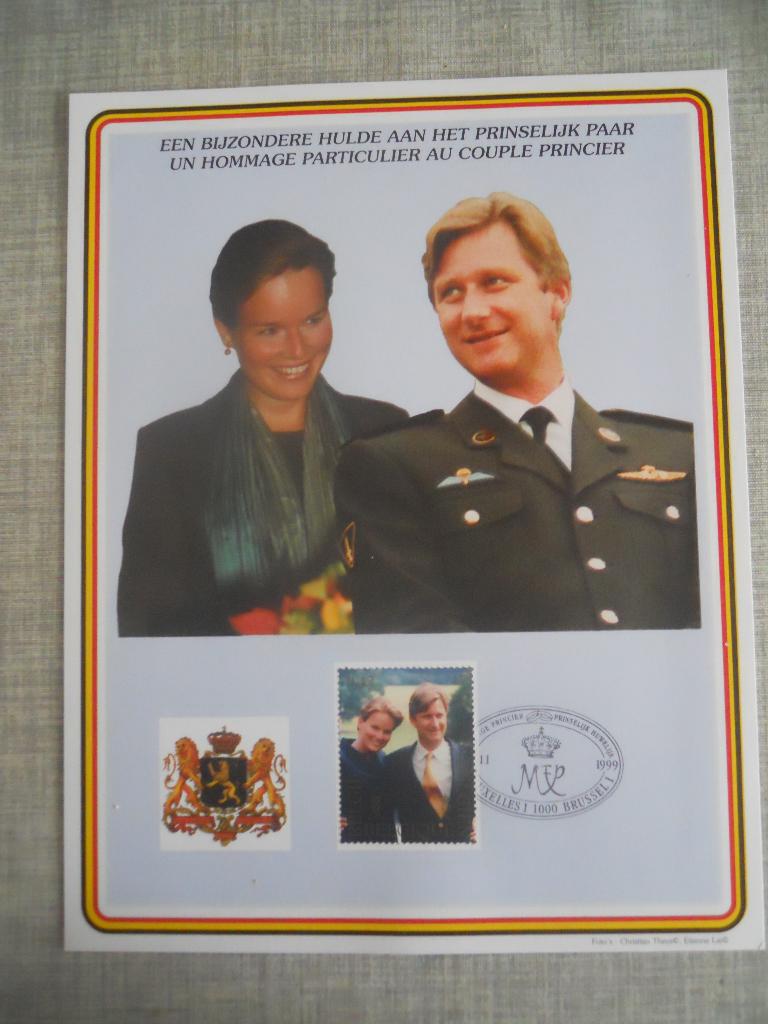 Dagafstempeling Filip en Mathilde, Postzegels en Munten, Koninklijk huis, Ophalen of Verzenden, Gestempeld, 1e dag stempel