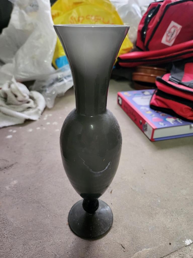 Grijze vaas, Ophalen of Verzenden, Glas