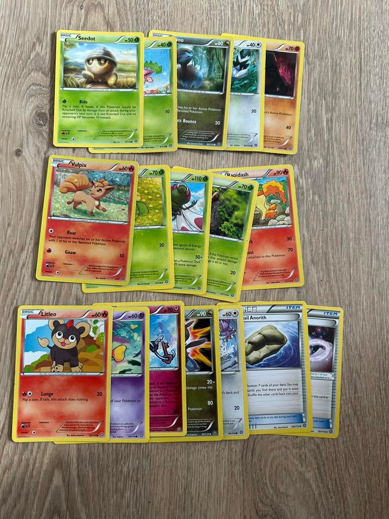 17x Pokémon kaarten “Steam Siege complement deck”, Ophalen, Zo goed als nieuw, Meerdere kaarten